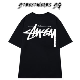 Áo thun Stussy đen vải cotton form rộng hot trend - Streetwears SG - Link 1