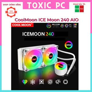 Tản Nhiệt Nước CPU AiO Coolmoon ICEMOOL 240mm Hỗ trợ Socket 1700 Led 5v ARGB Đồng Bộ Màu Mainboard, Hub Coolmoon