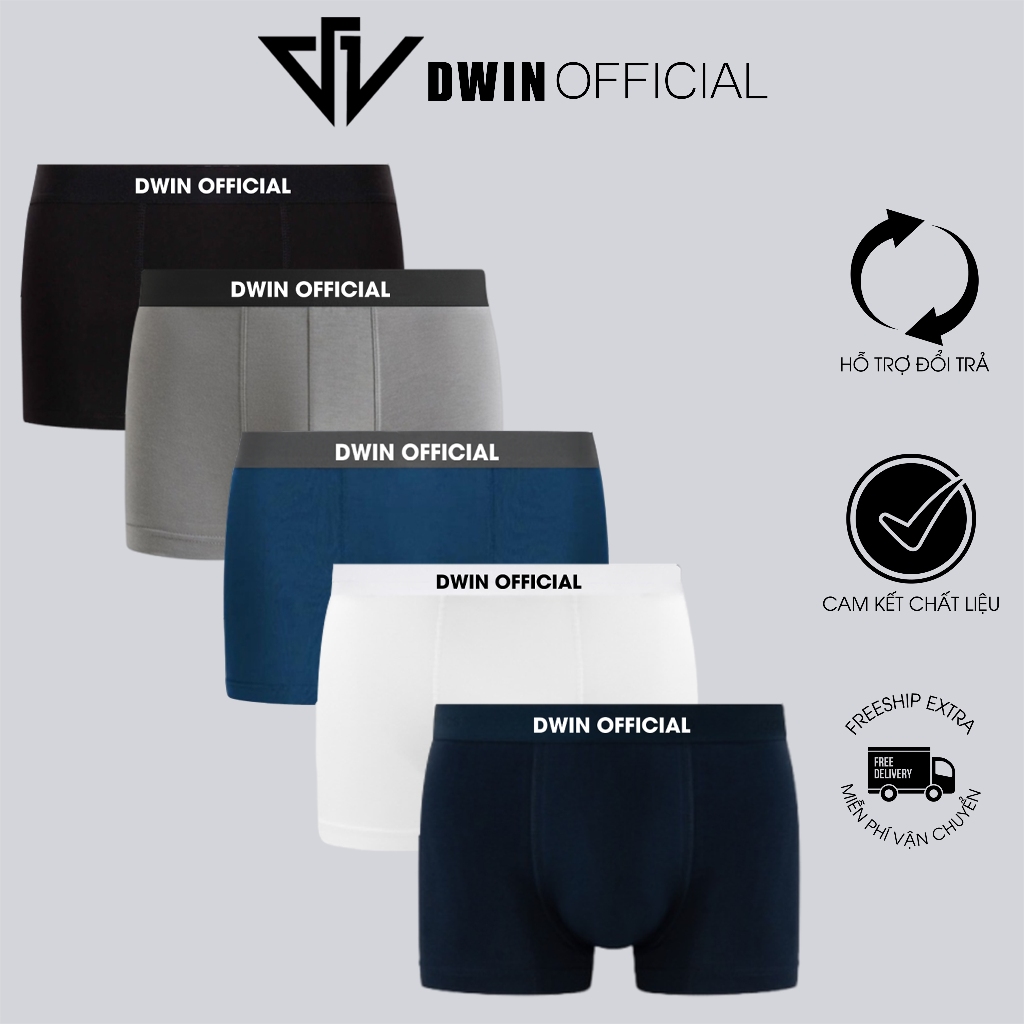 Combo 3 quần lót nam DWIN sịp đùi kháng khuẩn cao cấp boxer vải thun lạnh co dãn 4 chiều