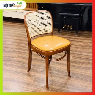 Ghế gỗ cafe, ghế thonet tựa mây, ghế nhà hàng cao cấp, ghế bàn ăn mặt nệm da cao cấp phong cách mới
