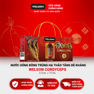  Nước uống đông trùng hạ thảo tăng đề kháng Welson Cordyceps 5 chai x 75ml