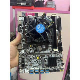 Combo main b75 8 chân cắm usb: main new + cpu + ram ddr3 4gb kèm fan cpu