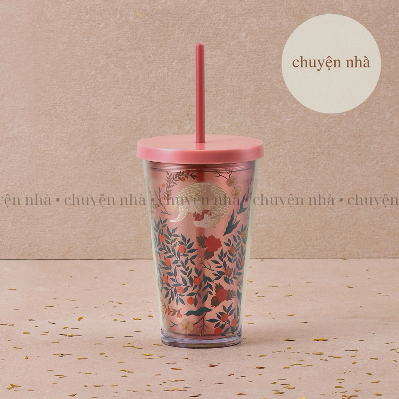 Bình Starbucks Cold Cup 16Oz (473ml) PL DRAGON ASLEEP IN FLOWER N TREE