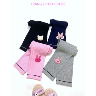 Quần Legging Cho Bé Gái , Quần Ôm Vải Gân Đũa bản dầy Co Giãn Êm - Mẫu Lên Gấu Quần  -G353