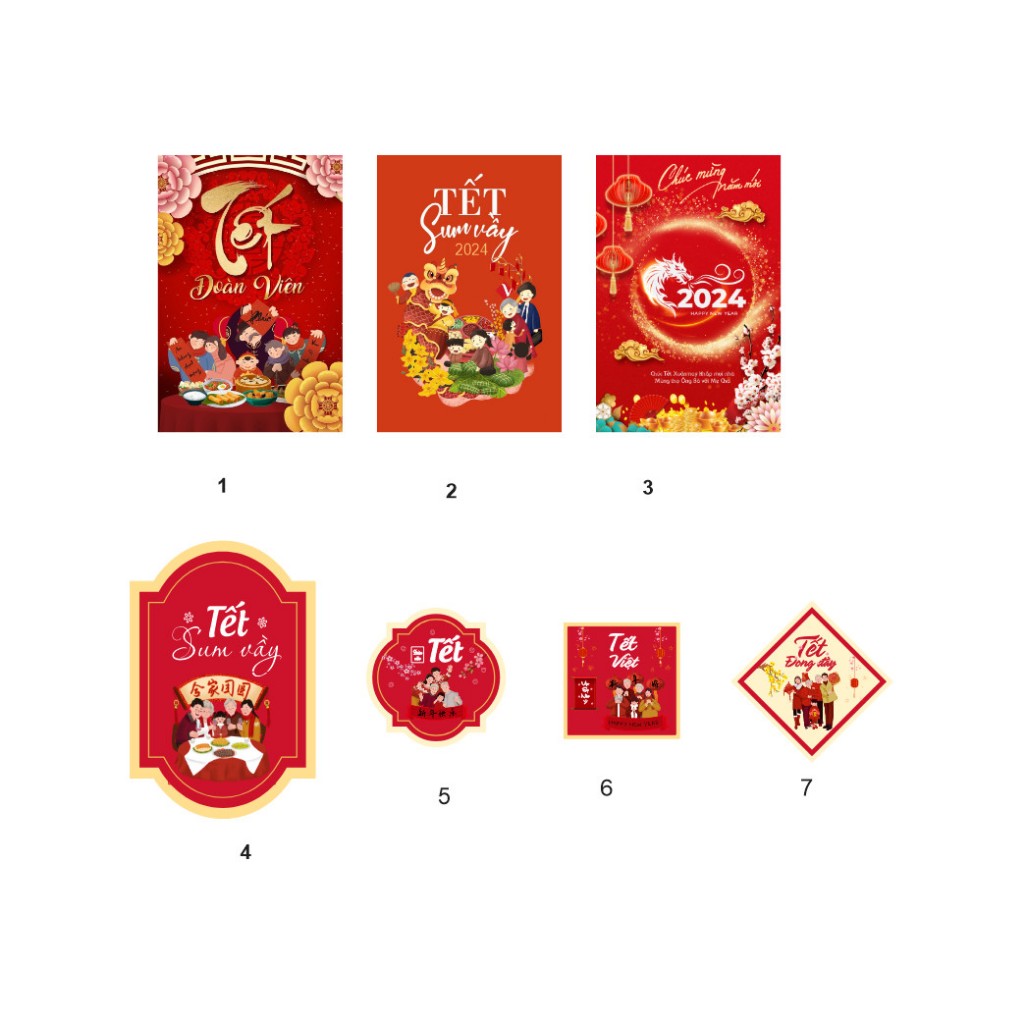 Tem Dán Tết , Tem Dán Chúc Mừng Năm Mới