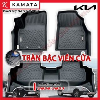 Thảm lót sàn ô tô 3D Kia Seltos 2020-2023 đúc nguyên khối TPV Tràn Viền ( 1 bộ/3 tấm)