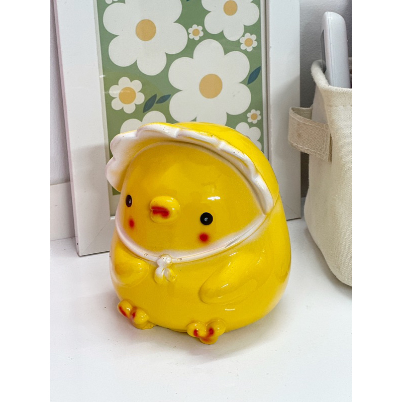Ống tiết kiệm tiền tạo hình Vịt con đội nón cute mini dùng làm quà tặng, trang trí, lưu niệm TiemHeoSoda