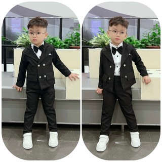 Set vest 4 cúc 4 chi tiết bé trai. bộ công tử
