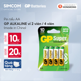 Pin tiểu GP chính hãng Alkaline AA 1.5V vỉ 4 viên dùng điều khiển điều hoà, quạt, tivi, đồ chơi, bền mạnh, lỗi 1 đổi 1
