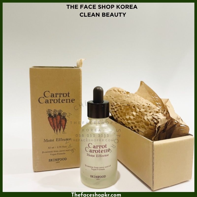 Serum dưỡng ẩm giảm đỏ làm dịu da chiết xuất 100% cà rốt Skinfood CARROT CAROTENE MOIST EFFECTOR 52ml