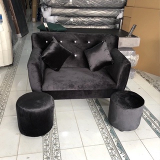 Sofa mini 1m2 văng thuyền cao cấp, ghế sofa mini dài 1m20 nhung