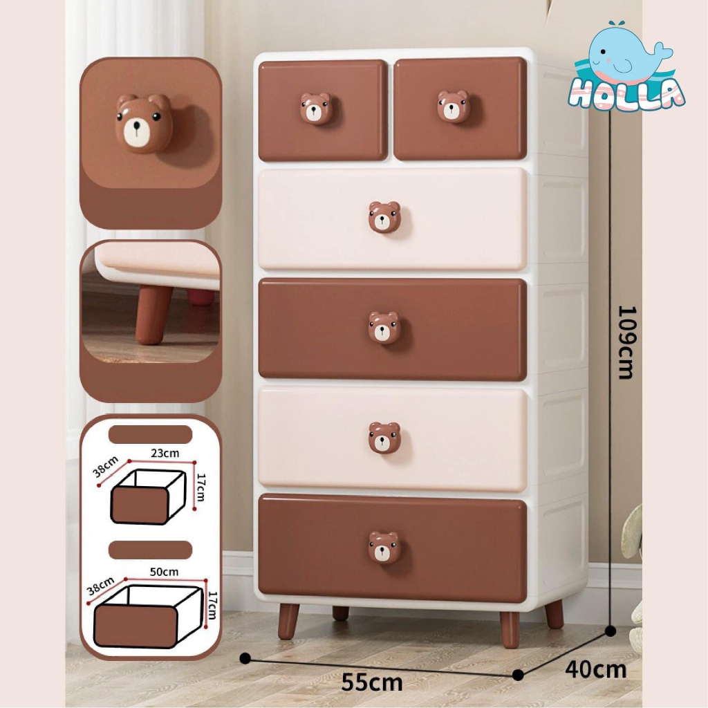 Tủ gấu, tủ thỏ 5 tầng đựng đồ cho bé, tủ 5 tầng FINLEY ,5 tầng MONMON