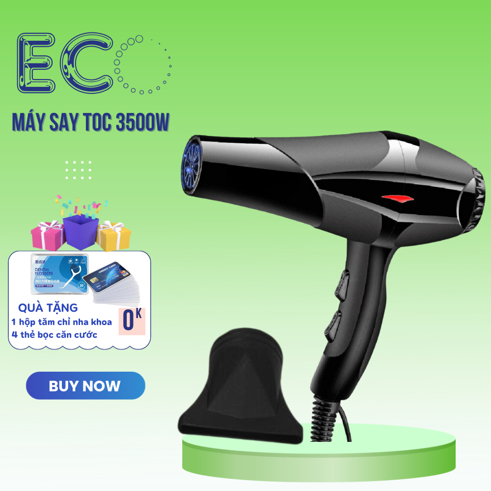 Máy Sấy Tóc 2 Chiều Nóng Lạnh Công Suất Lớn 3500W, Chế Độ Sấy Chăm Sóc Tóc, Bảo Hành 12 Tháng