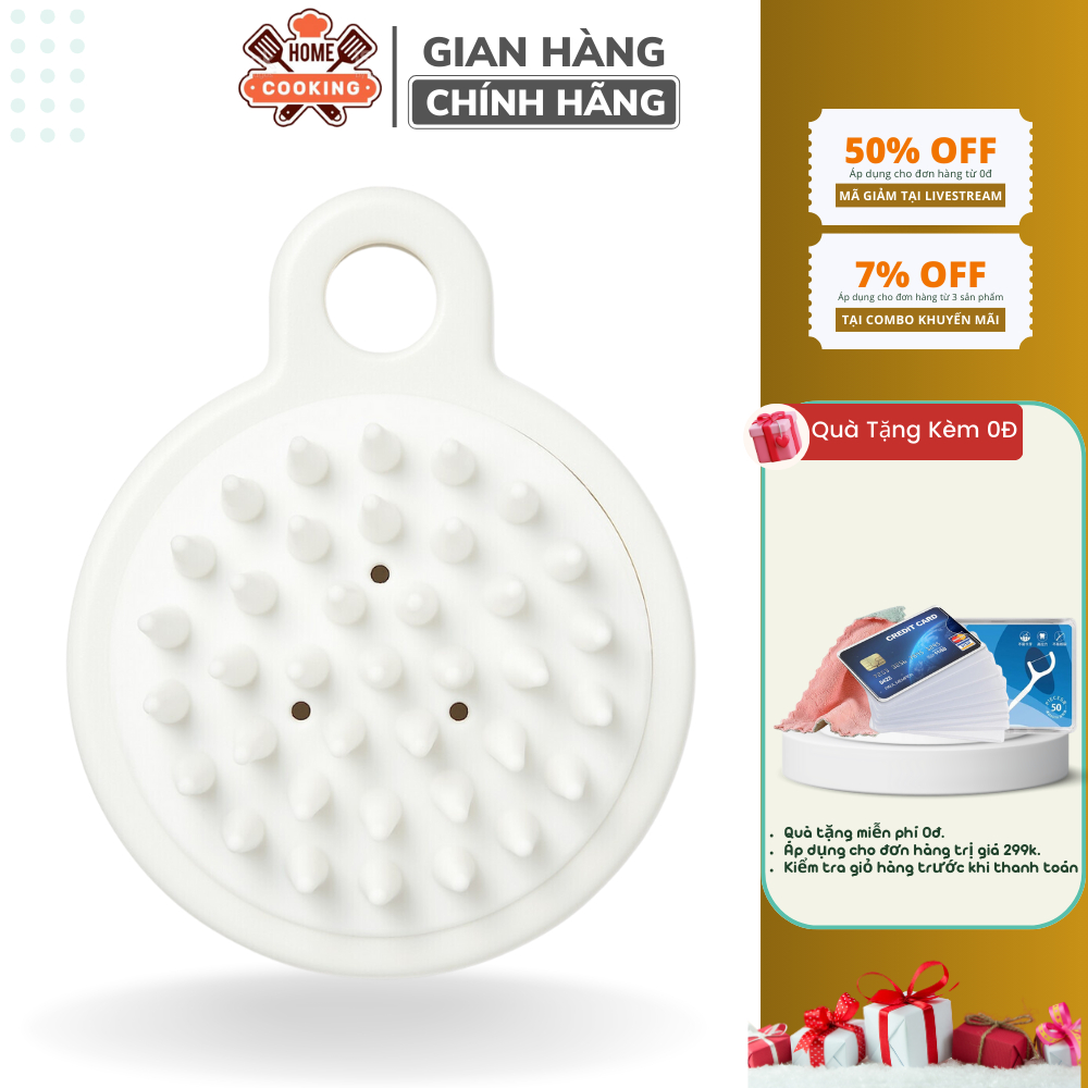 Lược Gội Đầu Bằng Silicon Mát Xa Da Đầu Giảm Rụng Kích Thích Mọc Tóc