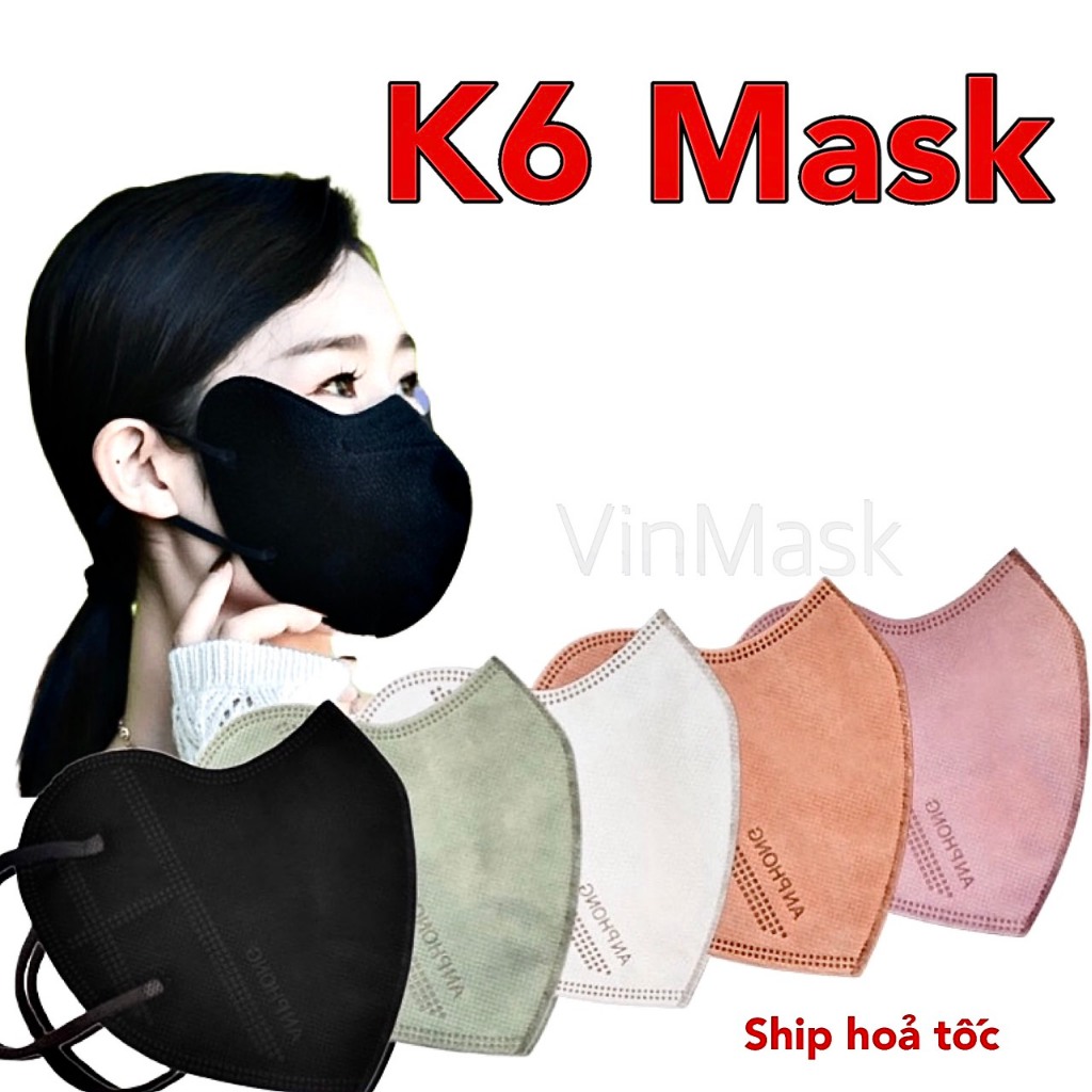 Khẩu trang K6 Careion Thái Lan 3 lớp kháng khuẩn thiết kế 3D chống bụi mịn