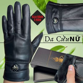 Găng Tay Da Cừu Nữ Cao Cấp Mỏng Nhẹ Lót Lông Đi Mưa Thoải Mái, Dễ Lái Xe - Không Bong Nổ - Bảo Hành Da Thật 5 Năm KG.9