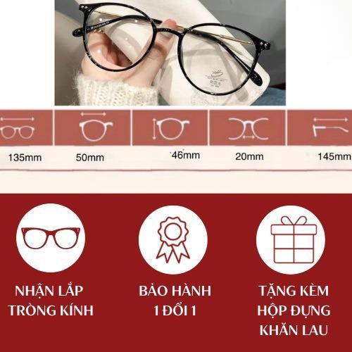 Gọng kính cận tròn có độ Tuyết Nhung, chống ánh sáng xanh, chống tia UV dành cho học sinh, sinh viên - MÃ Z2929 | BigBuy360 - bigbuy360.vn