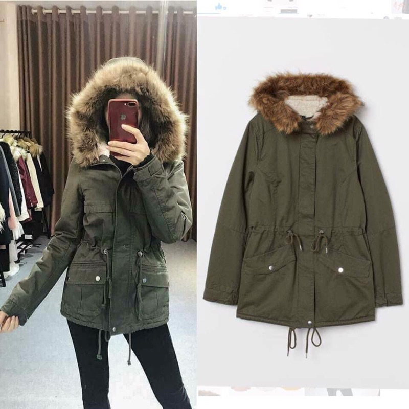 áo Parka HM xanh rêu size 13/14y newtang