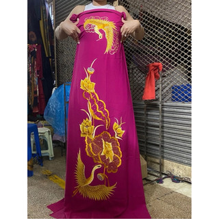 Vải Lụa Ý thêu tay kỹ may Áo Dài