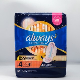 Băng Vệ Sinh Siêu Mỏng Always Ultra Thin Advanced Night 38 Miếng