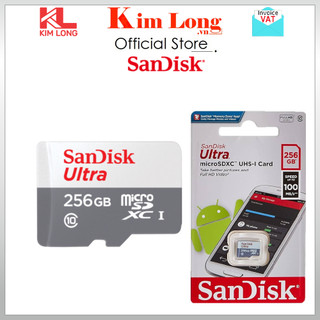 Thẻ nhớ 256gb sandisk micro sd đọc 100mb/s ultra uhs-i - bảo hành 5 năm chính hãng