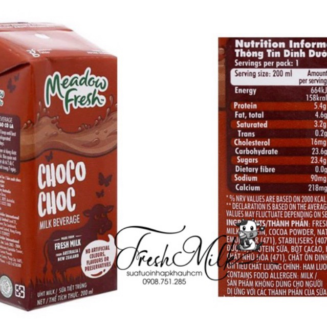 6.2025 Sữa tươi socola meadow fresh