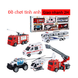 Đồ chơi xe ôtô xe mô hình BỘ/ SET 6 xe cứu hỏa/quân sự/cảnh sát quà tặng bé