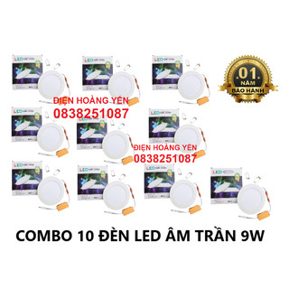 Bộ 10 Đèn LED âm trần 9w ánh sáng trắng