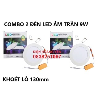 2 Đèn Led âm trần 9w siêu mỏng tròn