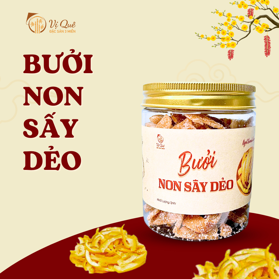 Bưởi Non Sấy Dẻo - Lọ Nhựa Nhỏ-duoc-ban-tai-Vị Quê - Quà Tặng Đặc Sản