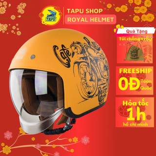 [CHÍNH HÃNG] MŨ BẢO HIỂM 3/4 KÍNH ÂM ROYAL M139 Tem V5 Vàng Nhám