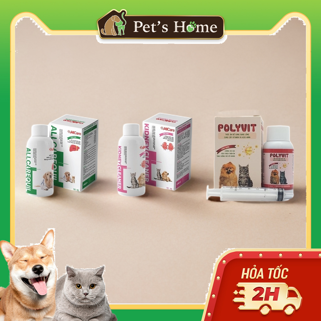 Hỗ trợ gan, thận bổ sung vitamin cho chó mèo Allcarequil Kidney Cleaner Polyvit 50ml