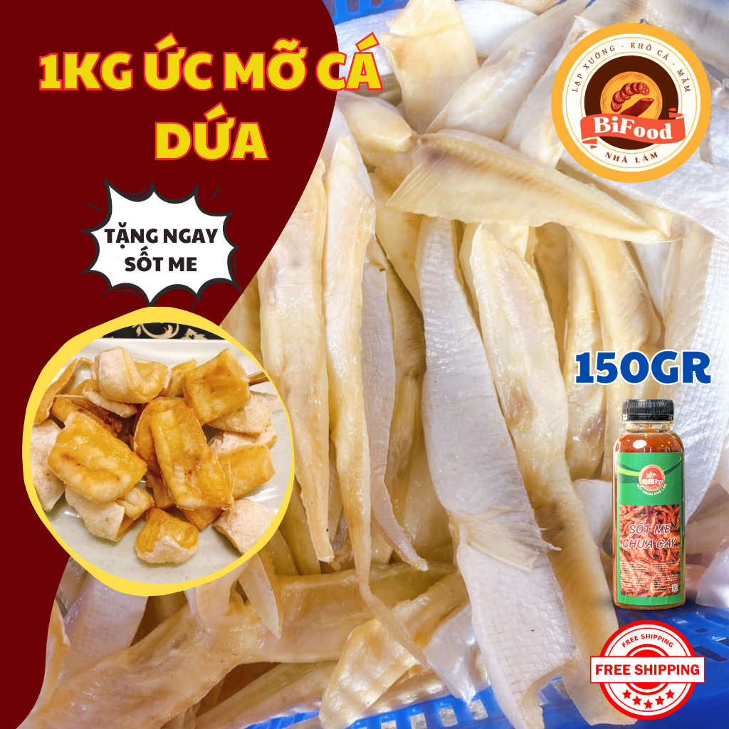 Ức mỡ cá dứa - Tặng sốt me - BIFOOD ức mỡ bụng cá dứa 2 túi 1kg ngon khó cưỡng