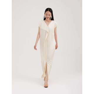 Đầm lụa viền ren Mauve Border dress