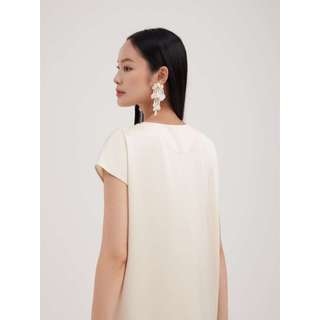 Đầm lụa viền ren Mauve Border dress