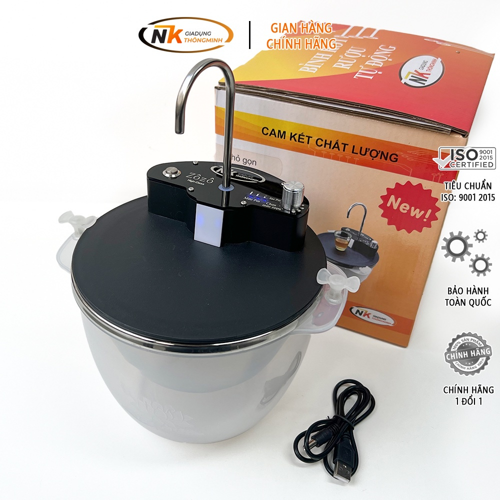 Máy Rót Rượu Tự Động ZôZô Cảm Ứng Thông Minh - Bản V3 Thêm 2 Tính Năng Mới - Bát Rót Rượu