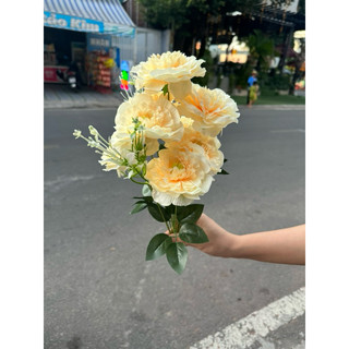 cành hoa Hồng trà hoa lụa