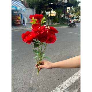 cành hoa Hồng trà hoa lụa