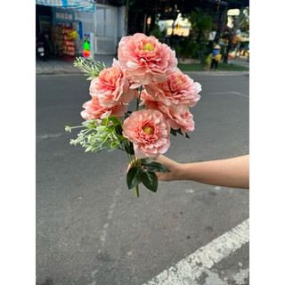 cành hoa Hồng trà hoa lụa