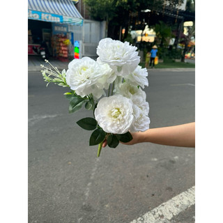 cành hoa Hồng trà hoa lụa