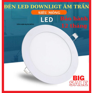Đèn Led âm trần siêu mỏng 6w 9w 12w 18w ánh sáng trắng, vàng