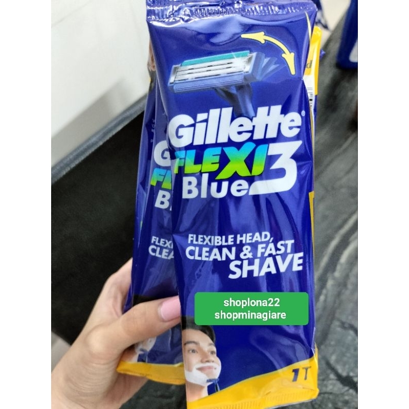 Dao cạo râu Gillette 3 lưỡi Flexi Blue3 dây 6 cây