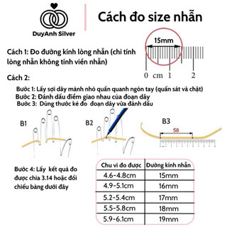 (Hỏa tốc) Các mẫu nhẫn đôi bạc DUYANH SILVER D03 đính đá bạc thật không gi