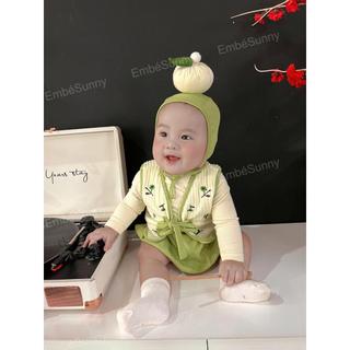 Set hanbok thêu hoa cho bé trai