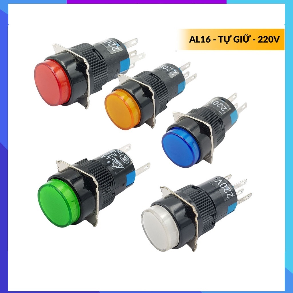 Nút nhấn phi 16mm , nút đề phi 16 , nút nhấn nhả nhấn giữ phi 16mm