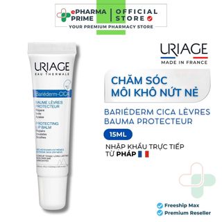 Kem Dưỡng Môi Uriage Bariéderm Cica-Lèvres Baume Protecteur Chăm Sóc Môi Khô, Nứt Nẻ 15ml
