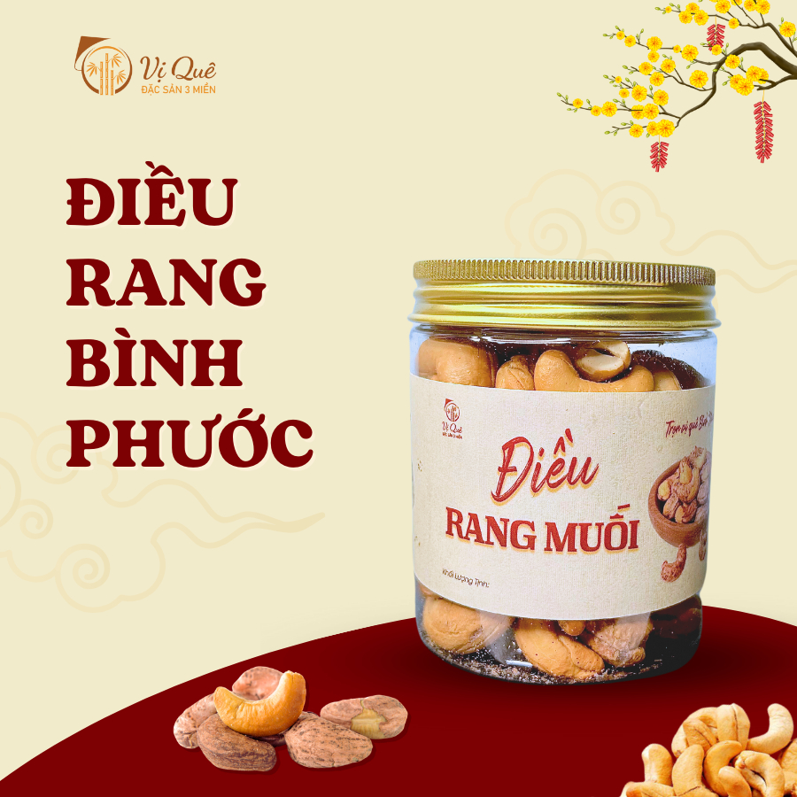 Điều Rang Muối - Lọ Nhựa Nhỏ-duoc-ban-tai-Vị Quê - Quà Tặng Đặc Sản