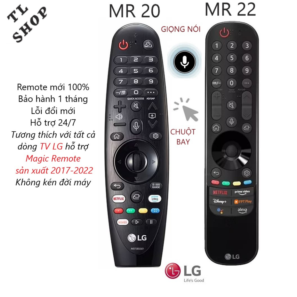 Remote Tivi LG Giọng Nói MR20-MR22 Chất Lương Cao.Điều khiển LG giọng nói chuột bay
