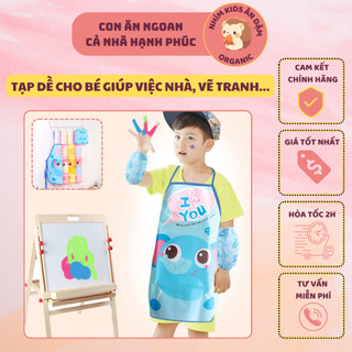 Tạp dề cho bé giúp việc nhà, tô màu học vẽ không vấy bẩn