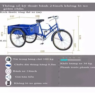 XE ĐẠP 3 BÁNH CHỞ HÀNG